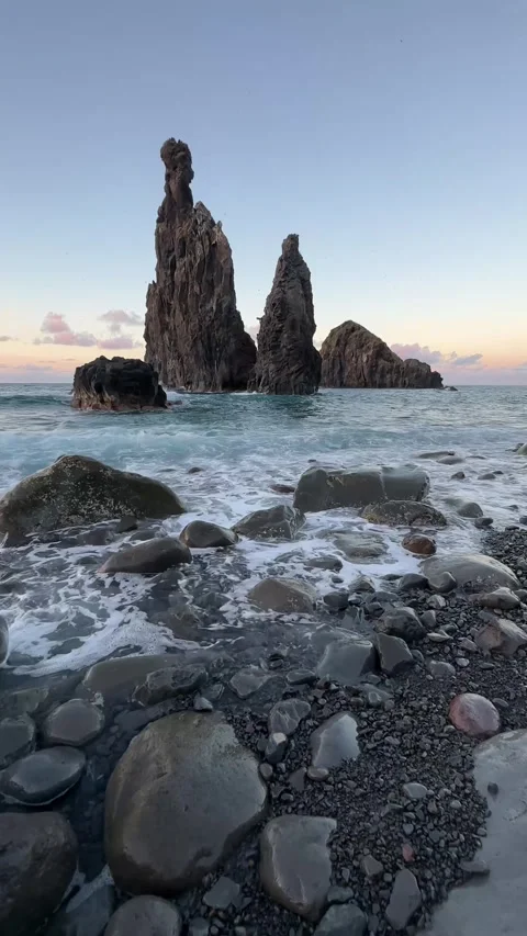 Vertical Sunset at Ribeira da Janela, Porto Moniz, Madeira Stock-Footage 285779071