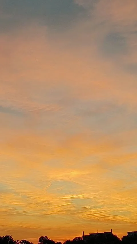 Vertical Sunset Sky with Orange Clouds Stock Footage 340238646