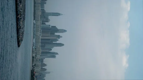 Vertical sunset time-lapse city view Stock Footage 131262983