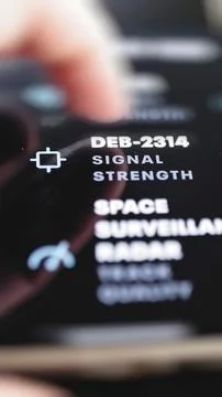 Vertical surveillance interface lists DEB-2314 signal strength Stock Photos