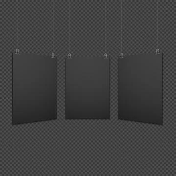 Vertical suspended poster set mockup. Stock-Illustration