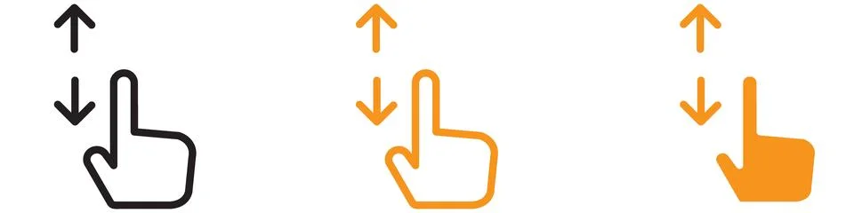 Vertical Swipe Up and Down Icon for User Interface and Interaction Graphics.. 스톡 일러스트