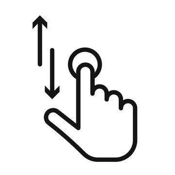 Vertical Swipe Icon Black line art vector Stock Illustration
