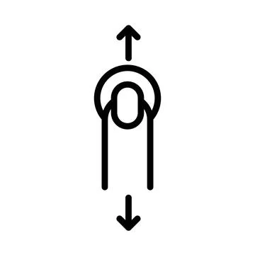Vertical Swipe Icon linear logo mark in black and white Stock Illustration
