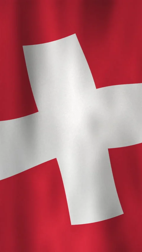 Vertical Switzerland Flag Wavy Motion Background with Seamless Ripple Distortion Stock-Footage 303433155