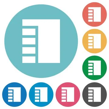 Vertical tabbed layout active flat round icons Stock Illustration