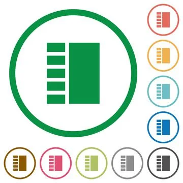 Vertical tabbed layout flat icons with outlines Stock Illustration