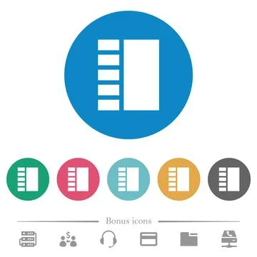 Vertical tabbed layout flat round icons Stock Illustration