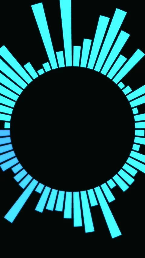 Vertical Teal Audio Spectrum Circular Music Visualizer Loop 2 库存影片 339135310