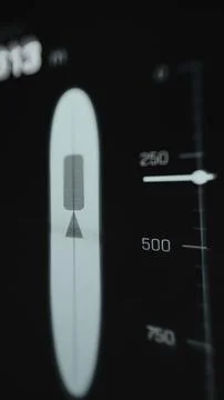 Vertical technical interface shows a submarine ballast cross-section Stock Photos