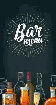Vertical template for Bar menu alcohol drink. Illustrazione stock