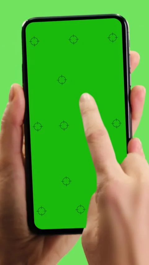 A vertical template for a smartphone with a green screen  Stock Footage 283917296