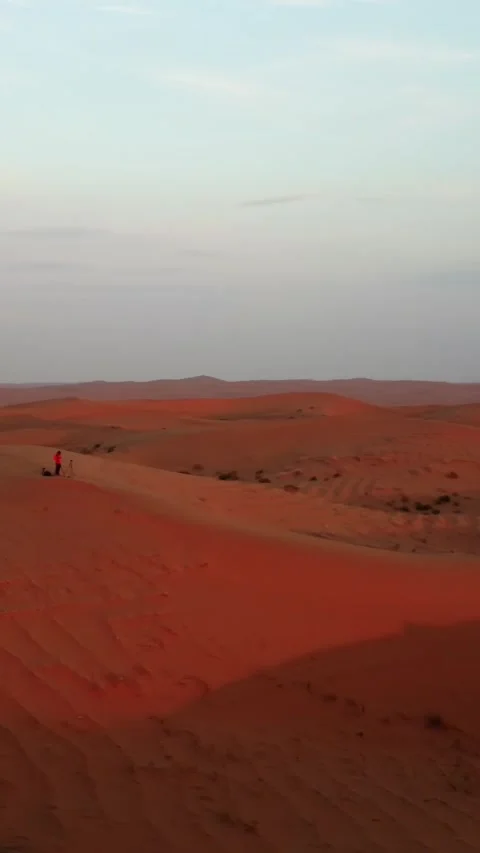 Vertical Tengger Desert Aerial View Drone Nature Sand Scenery Stock Footage 327679235