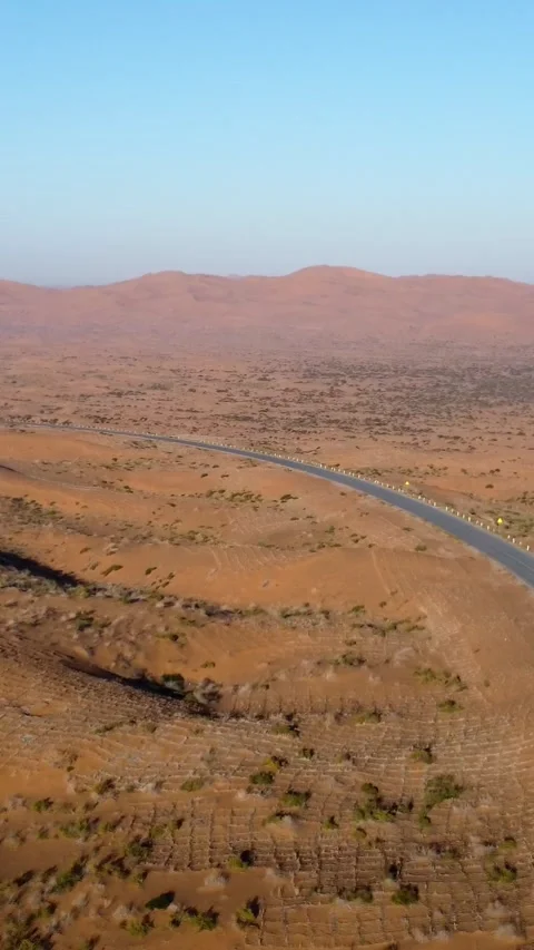 Vertical Tengger Desert Aerial View Drone Nature Sand Scenery Stock Footage 327679316