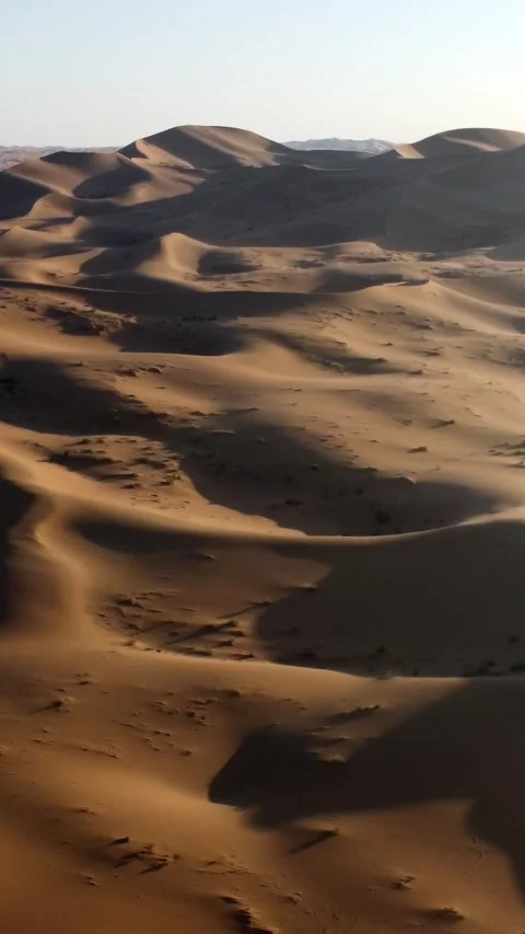 Vertical Tengger Desert Aerial View Drone Nature Sand Scenery Stock Footage 327679320
