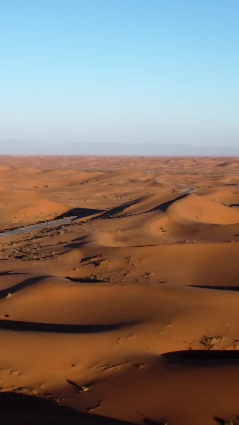 Vertical Tengger Desert Aerial View Drone Nature Sand Scenery Stock Footage 327679326