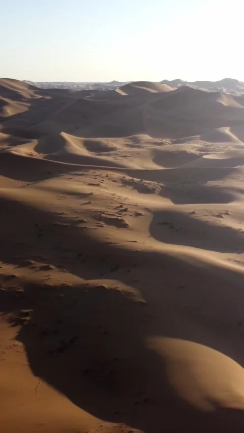 Vertical Tengger Desert Aerial View Drone Nature Sand Scenery Stock Footage 327679342