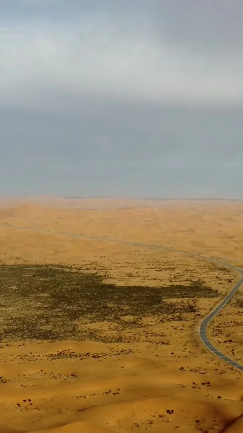 Vertical Tengger Desert Aerial View Drone Nature Sand Scenery Stock Footage 327679469