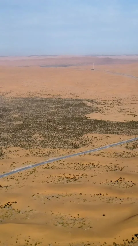 Vertical Tengger Desert Aerial View Drone Nature Sand Scenery Stock Footage 327679635