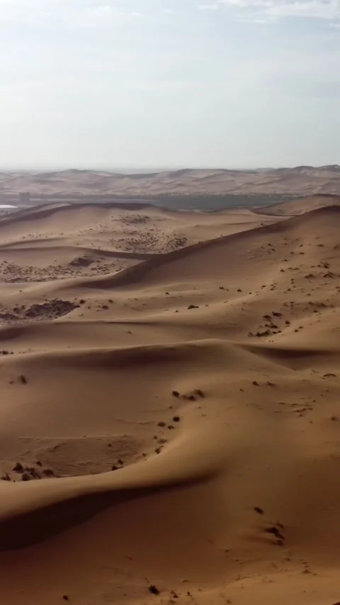 Vertical Tengger Desert Aerial View Drone Nature Sand Scenery Stock Footage 327679663
