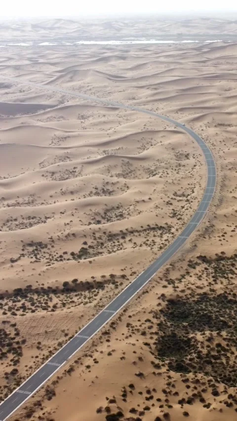 Vertical Tengger Desert Aerial View Drone Nature Sand Scenery Stock Footage 327679746