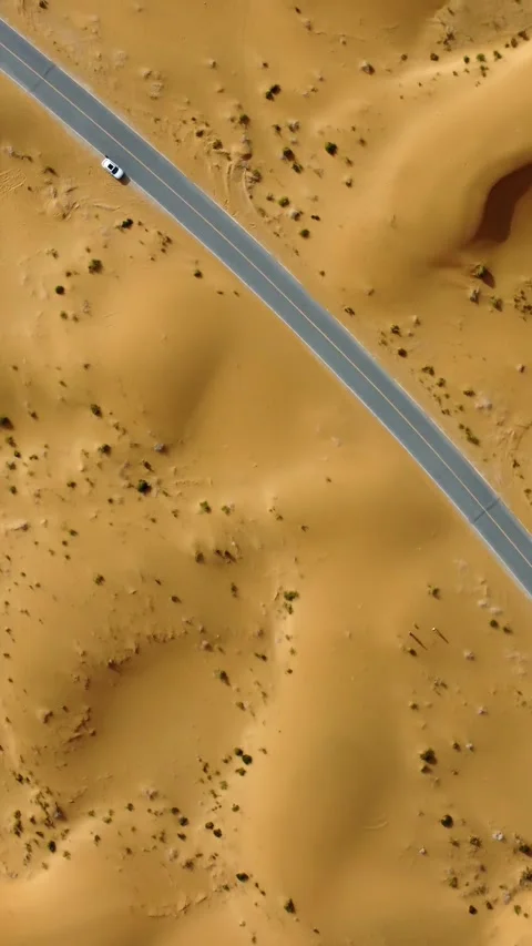 Vertical Tengger Desert Aerial View Drone Nature Sand Scenery Stock Footage 327679759