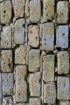 Vertical texture in the form of old brickwork Stock Photos