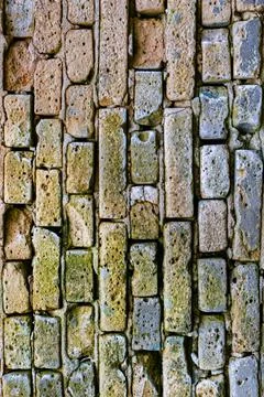 Vertical texture in the form of old brickwork Stock Photos