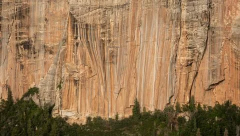 Vertical Texture Lines On Big Wall Along The North Rim Of Grand Canyon Foto stock