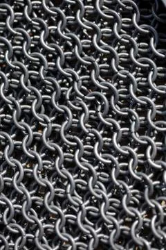 Vertical texture of metal chain mail Stock Photos