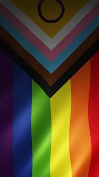 Vertical texture of the progress pride flag, including rainbow stripes and .. Stock Illustration