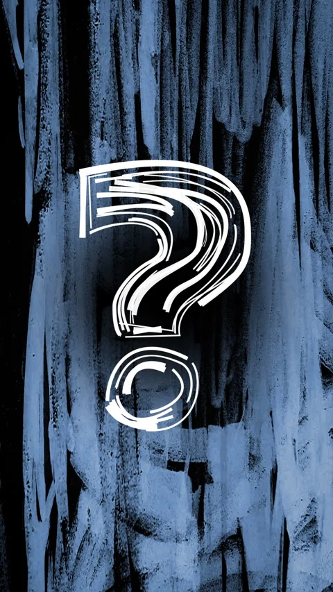 Vertical textured question mark animation with expressive brush strokes and Stock Footage 328703591