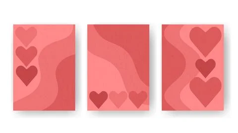 Vertical textured templates with hearts Stock Illustration