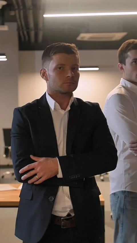 Vertical of Three confident attractive handsome businessmen. Stock Footage 277278769