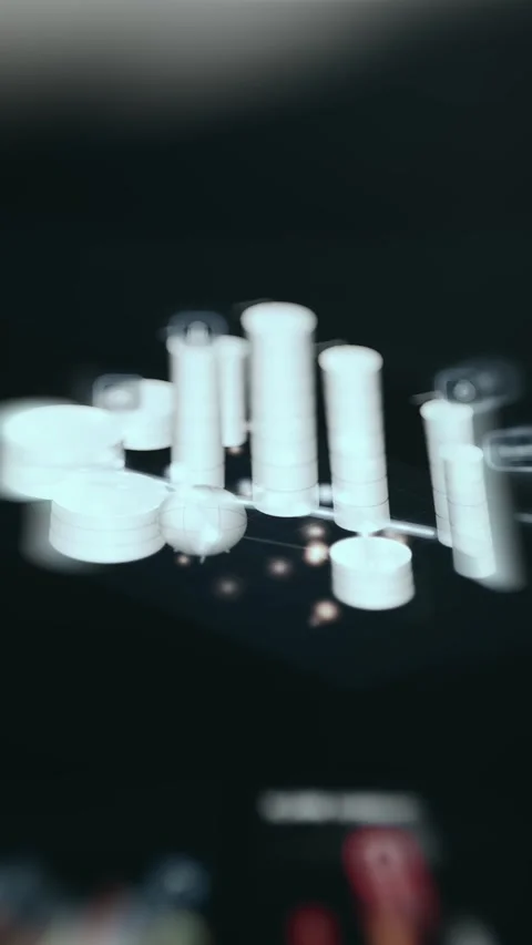 Vertical Three Dimensional Oil Refinery Process Model Video stock 339458113