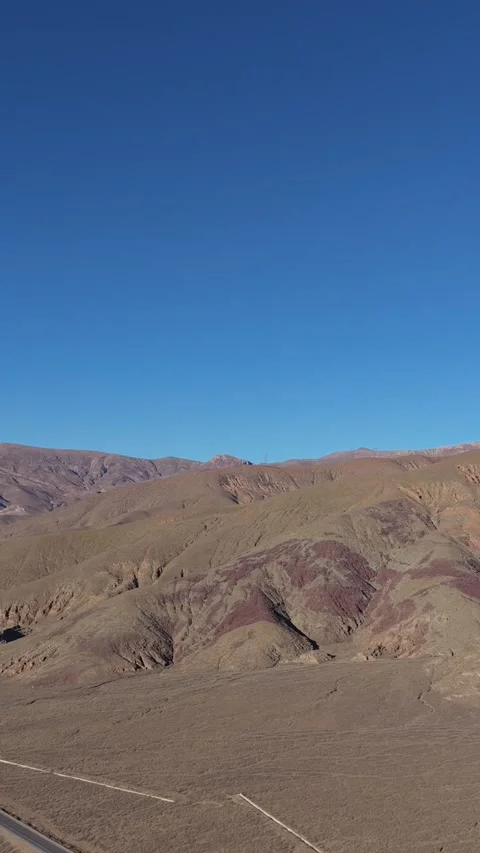 Vertical Tibet Landscape Aerial View Drone Nature Snow Mountain Stock Footage 327683355