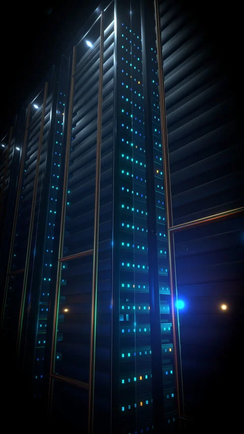 Vertical tight locked macro focus highlighting a massive data, Vertical 9:16 4K Stock Footage 338214805