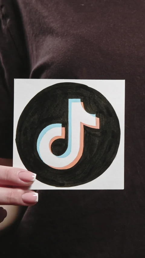 Vertical tiktok icon hand internet site logo set 2 Stock Footage 246460392