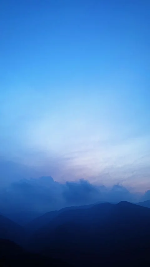 Vertical Time Lapse Blue Sea of Clouds Over Chinese Mountains Video stock 332970262