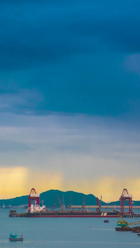 Vertical Time-lapse Blue sky white cloud mountain Tropical landscape Stock-Footage 331272533