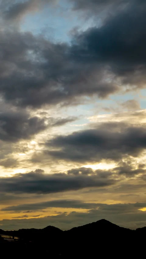 Vertical Time-lapse Blue sky white cloud mountain Tropical landscape Video stock 331272564