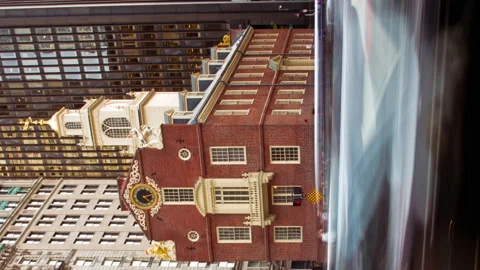 Vertical Time Lapse in Boston, MA, USA. Business downtown view Stock Footage 142412185