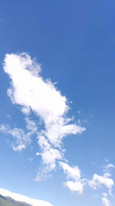 Vertical Time lapse of clear blue sky with fluffy white cumulus clouds 库存影片 333442679