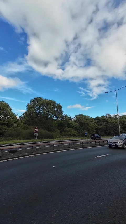 Vertical Time Lapse. Coventry to Manchester Motorways Travel of England Stock Footage 317480721