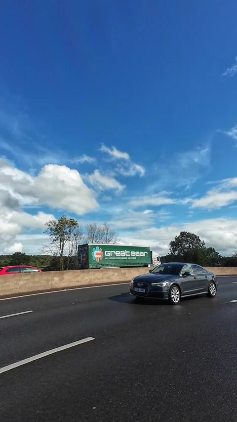 Vertical Time Lapse. Coventry to Manchester Motorways Travel of England Stock Footage 317480811