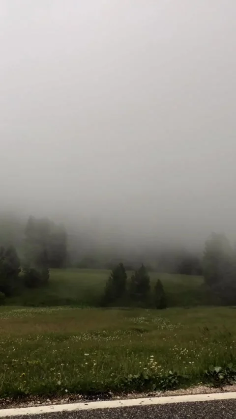 Vertical Time-Lapse of Mist Enveloping Mountain Landscape Stock-Footage 285776886