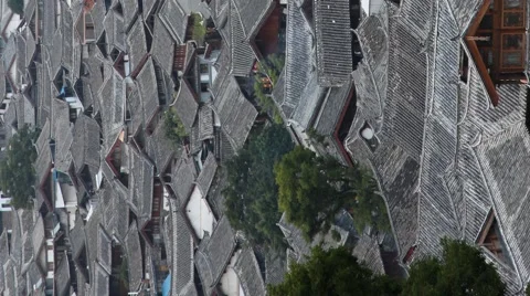 Vertical Time lapse of Night life in old town Lijiang in Yunnan province, China Video stock 42170864