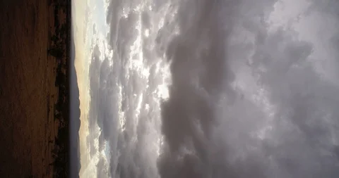 Vertical Time Lapse of storm clouds gathering over the desert Stock Footage 96216447