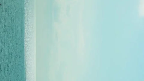 Vertical, Time Lapse White Clouds over the Sea in Sunlight. Blue Sunny Sky Ocean Stock Footage 276727423