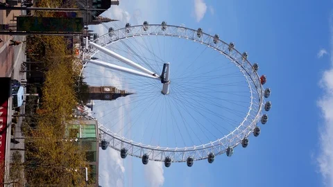 Vertical timelapse of big ben and the london eye Video stock 106914783